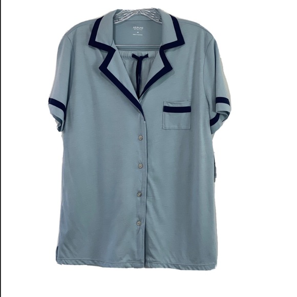 Alfani Intimates 2 Piece Blue Set Pajama Shorts and Top Medium New - Picture 2 of 9